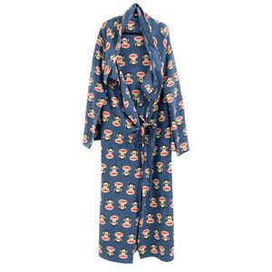 Vintage Paul Frank Julius Fleece Robe Oversized Blue back pockets rare One Size